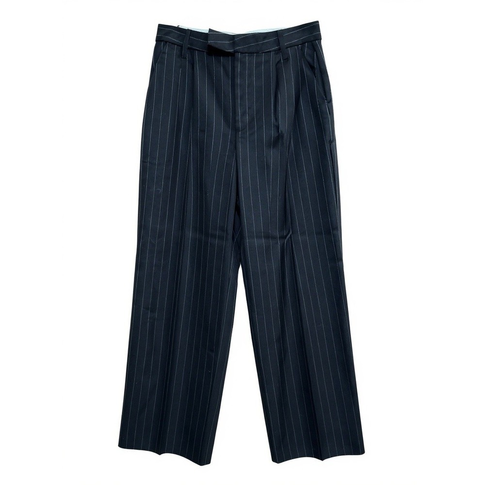 H&M Divided Women's Black Pinstriped Pleated‎ Tuxedo Pants Size 4 EUC